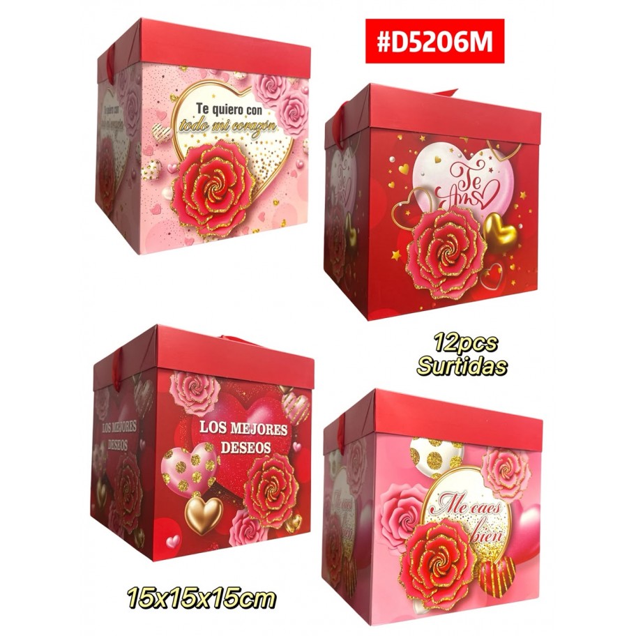 CAJAS MEDIANAS DE REGALO FLORES 12uds #D5206M