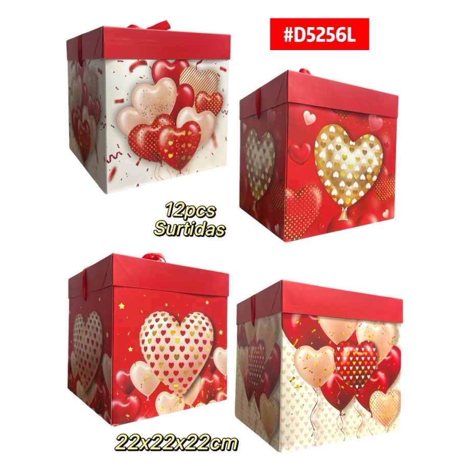 CAJAS GRANDES DE REGALO CORAZONES 12uds #D5256L