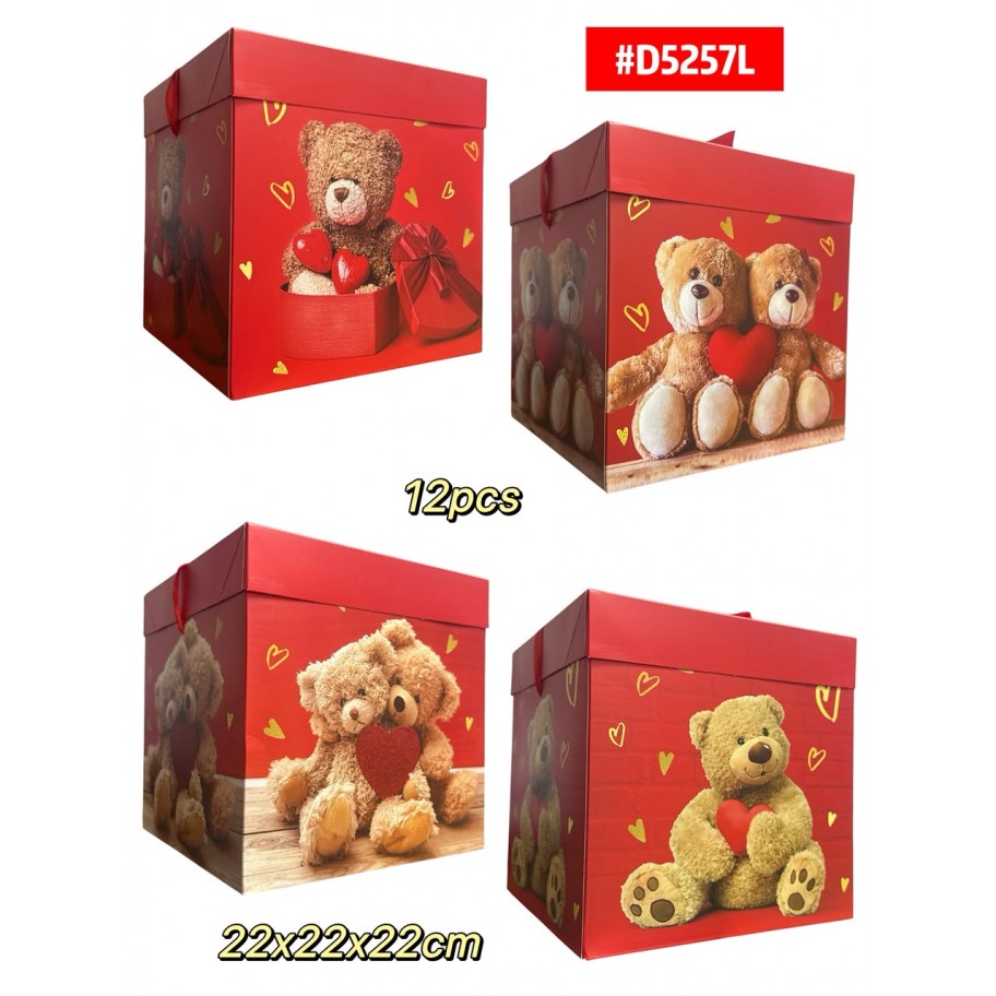 CAJAS GRANDES DE REGALO OSO 12uds #D5257L