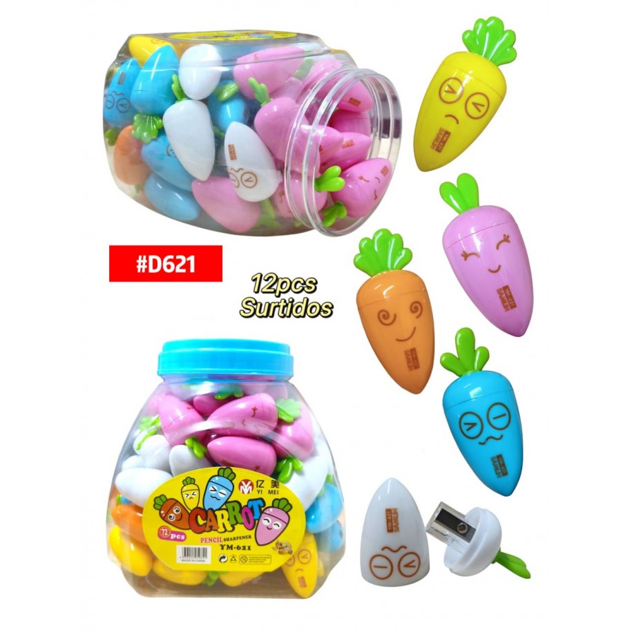 SACAPUNTAS FIGURA ZANAHORIA *12uds #D621