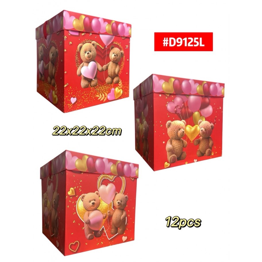 CAJAS GRANDES DE REGALO OSO 12uds #D9125L
