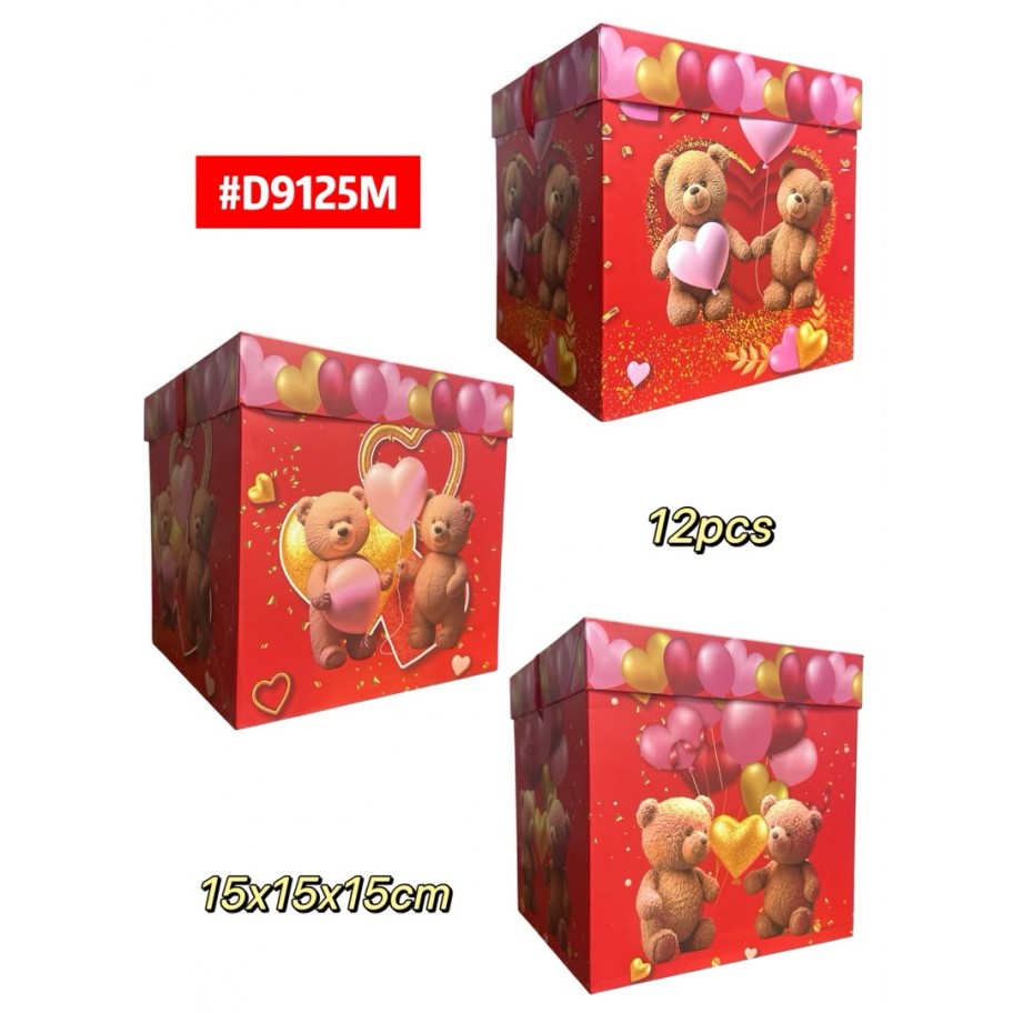 CAJAS MEDIANAS DE REGALO OSO 12uds #D9125M