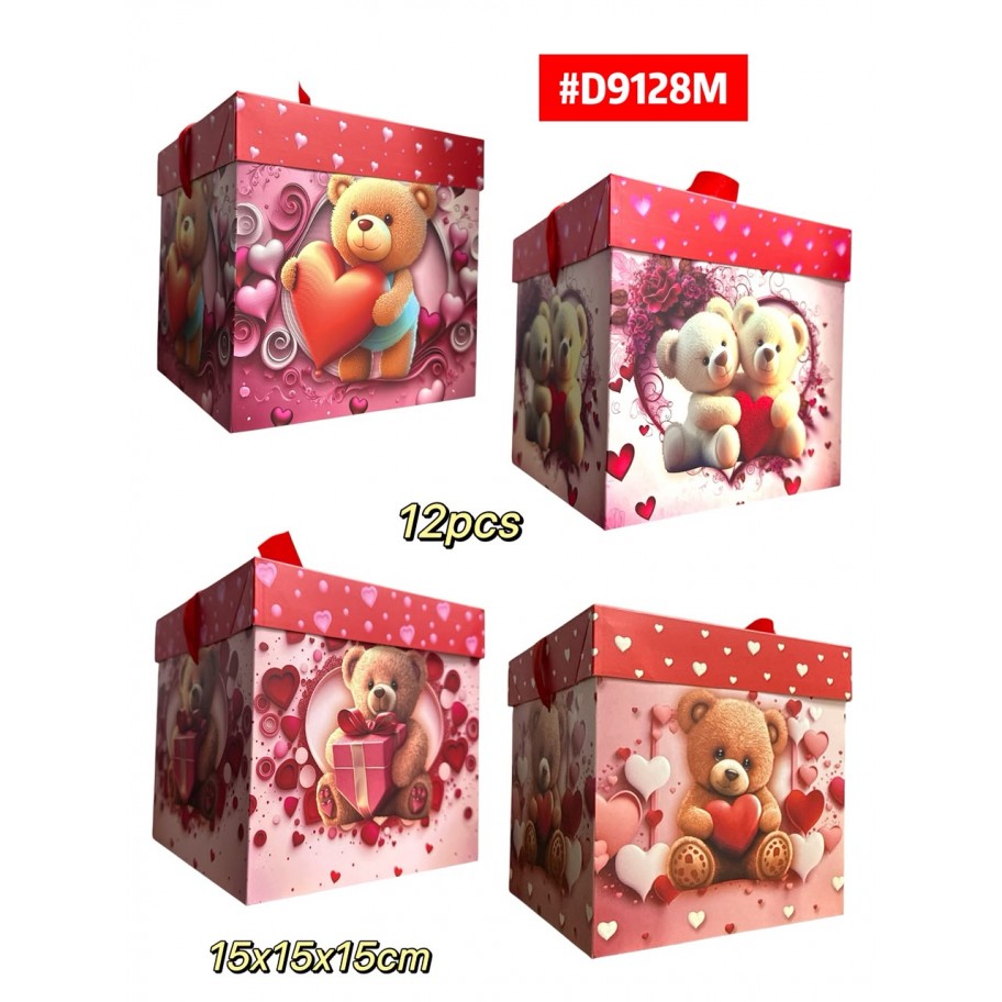 CAJAS MEDIANAS DE REGALO OSO 12uds #D9128M