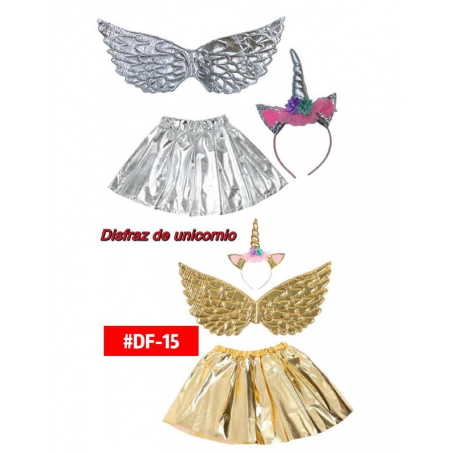 DISFRAZ UNICORNIO DORADO/PLATEADO #DF-15
