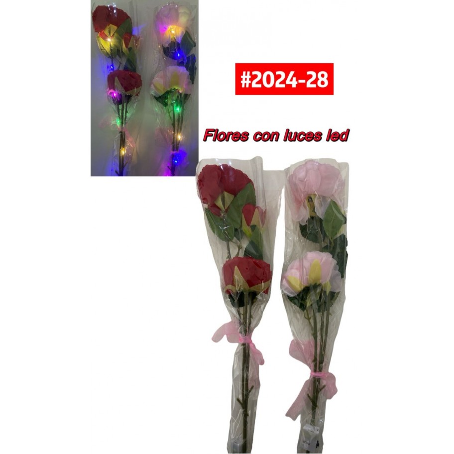 FLORES CON LUCES LED #2024-28