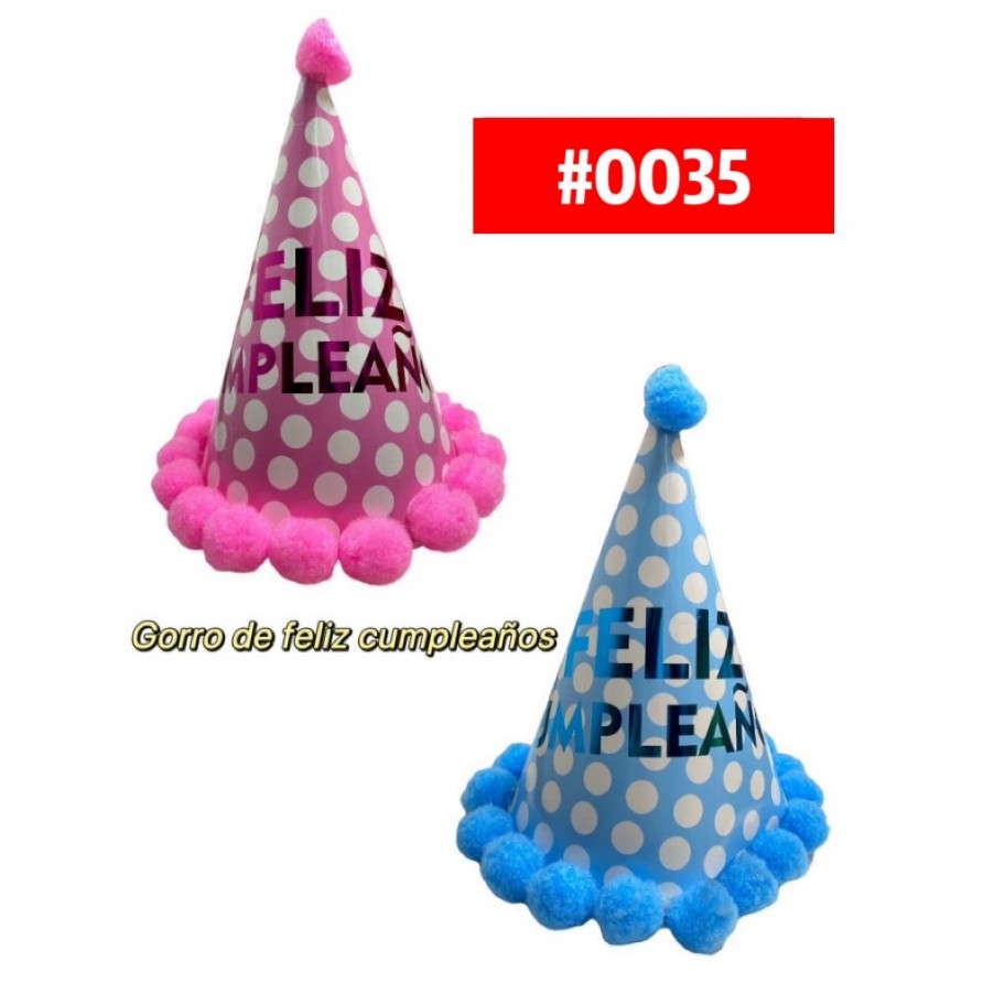 GORRO FELIZ CUMPLEAÑOS PUNTOS #0035