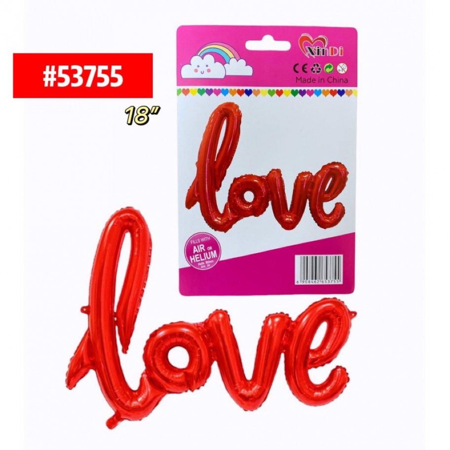 GLOBO FOIL 18'' LOVE CORRIDO #53755 P.U