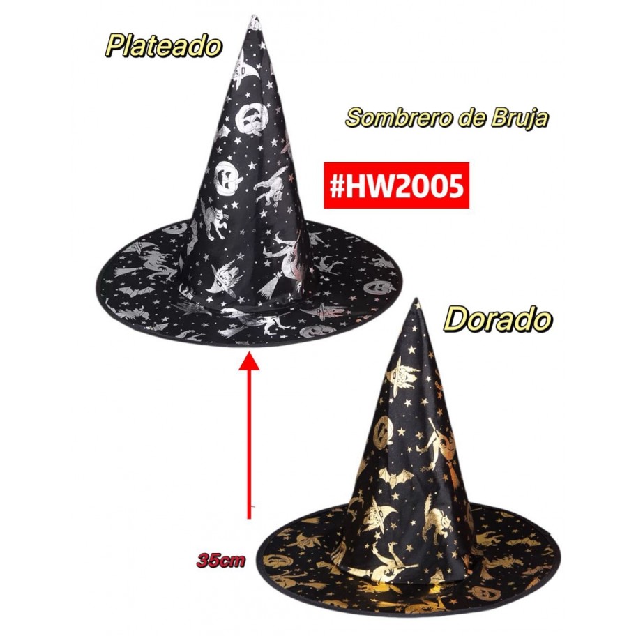 SOMBRERO DE BRUJA HALLOWEEN #HW2005