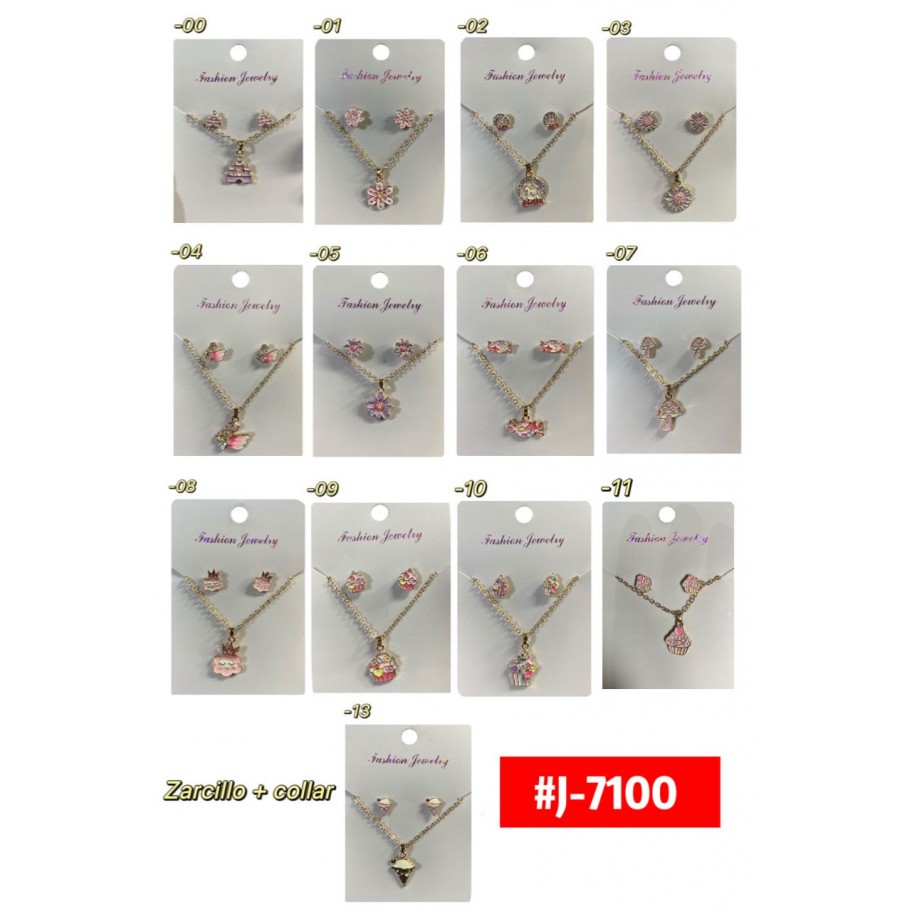 COLLAR CON ZARCILLOS  #J-7100 P.U