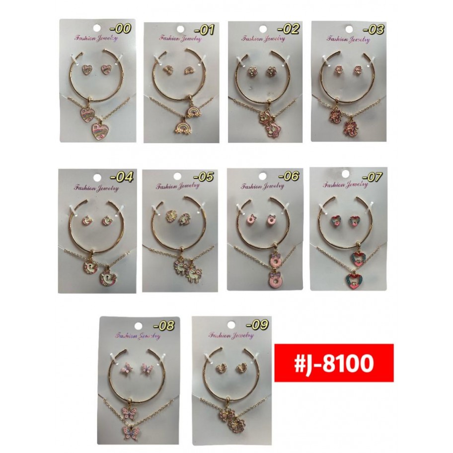 COLLAR CON ZARCILLOS Y PULSERA -0 #J-8100  P.U