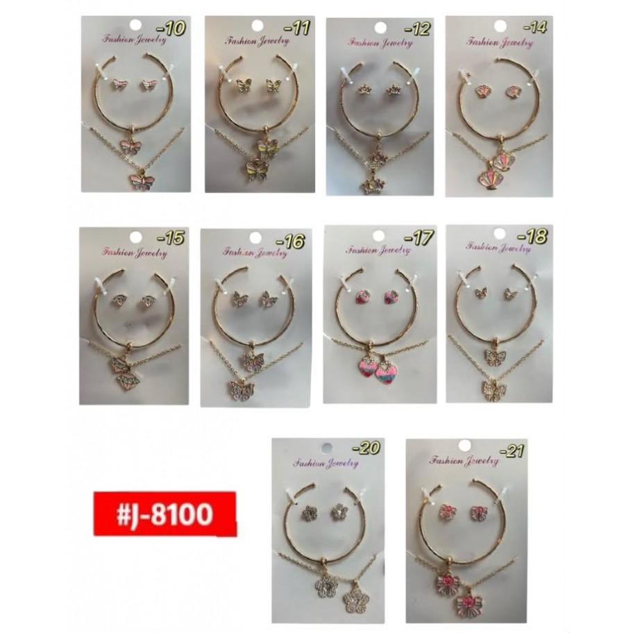 COLLAR CON ZARCILLOS Y PULSERA -1 #J-8100  P.U