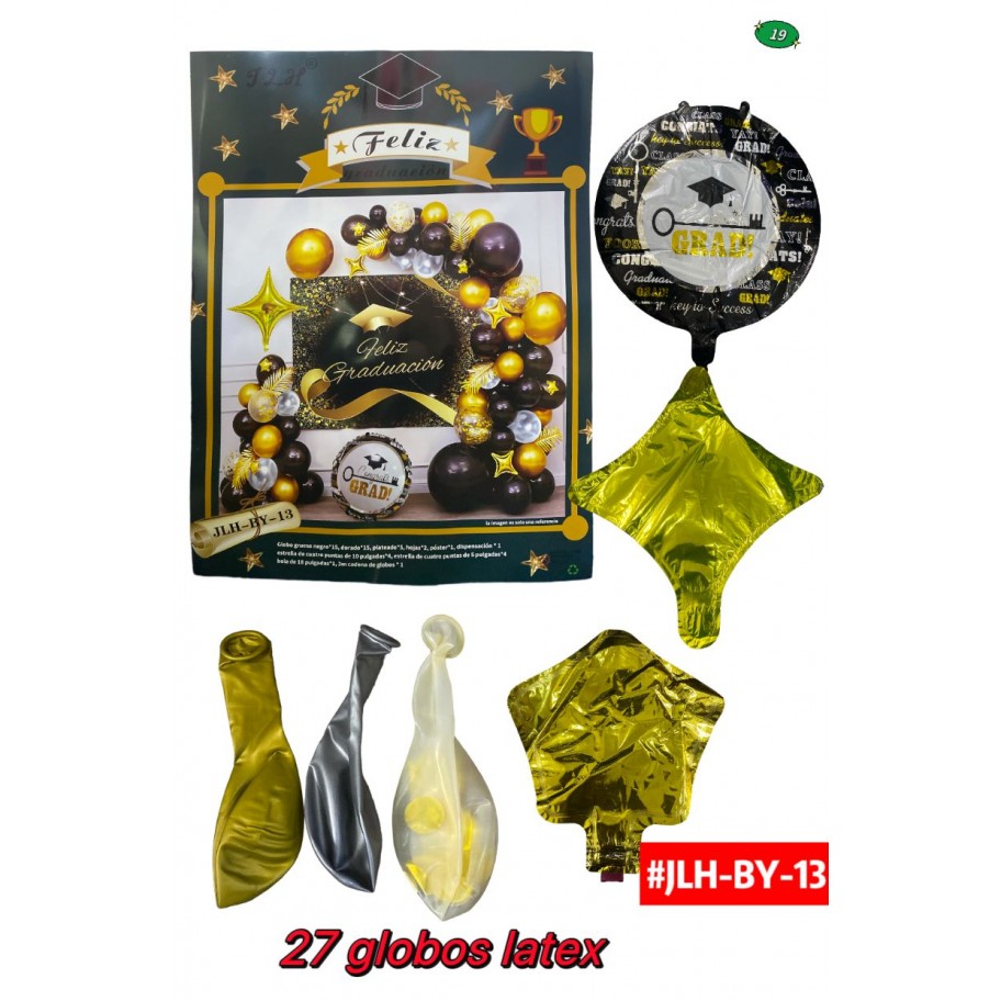 SET DE GLOBOS FELIZ GRADUACION #JLH-BY-13 P.U