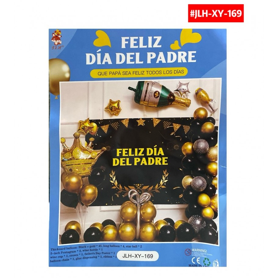 SET DE GLOBOS FELIZ DIA PAPÁ  #JLH-XY-169 P.U