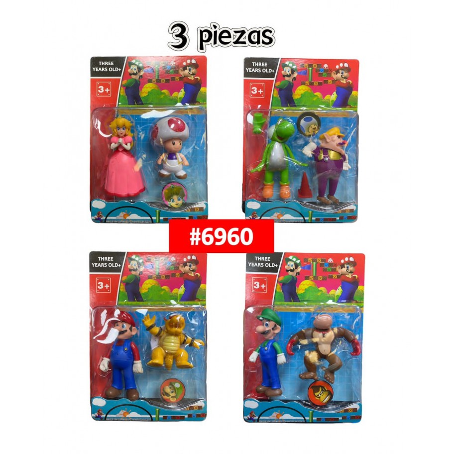 MUÑECO DE SUPER MARIO 3pcs #6960 P.U