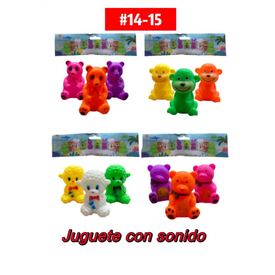 JUGUETES CON SONIDO ANIMALES 3pcs #14-15 P.U