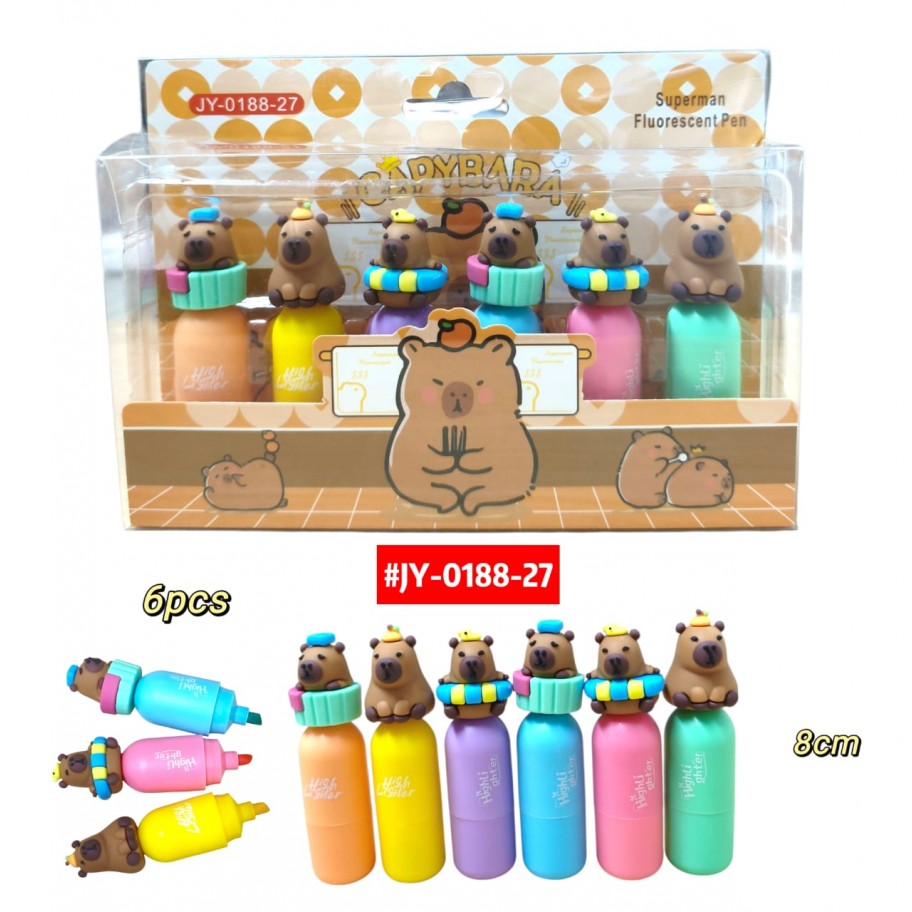 ESTUCHE RESALTADORES CAPYBARA *6uds #JY-0188-27