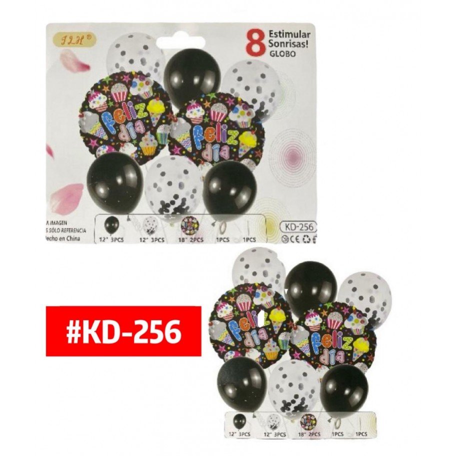 SET DE GLOBOS FELIZ DIA 8pcs #KD-256