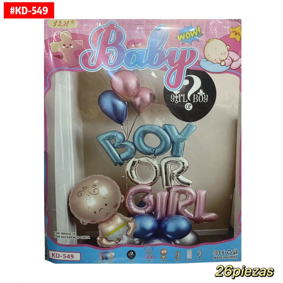 SET DE GLOBOS REVELACION DE SEXO 26pcs #KD-549