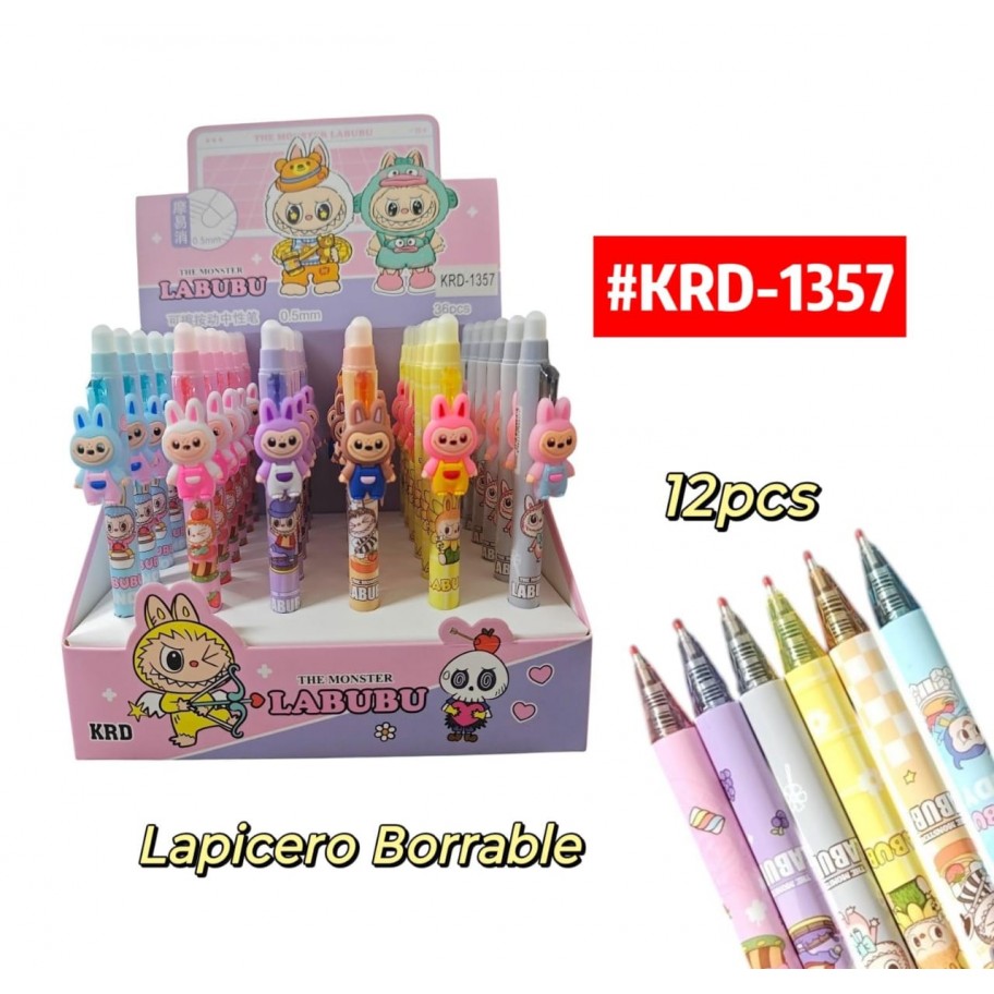 LAPICERO BORRABLE LABUBU 12uds #KRD-1357 PROMO