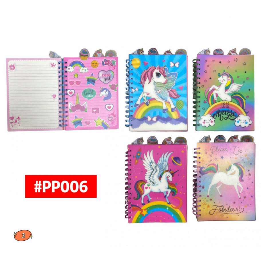 LIBRETA CON SEPARADORES UNICORNIO #PP006 P.U