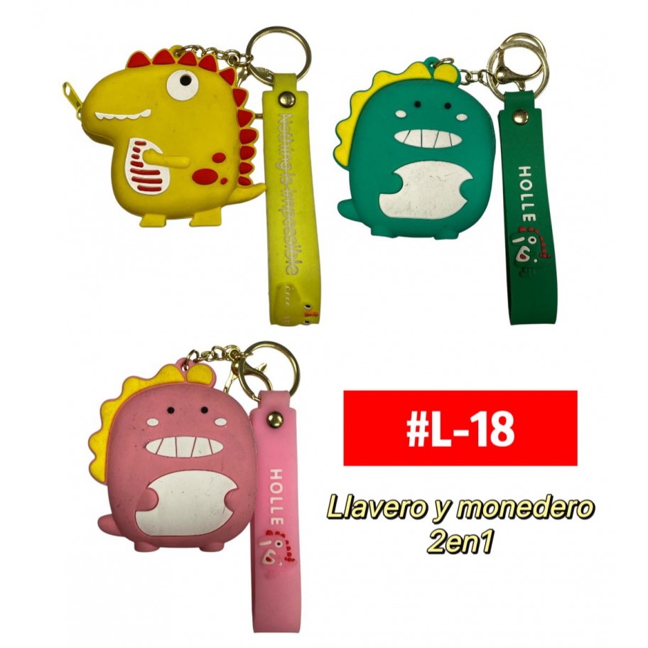 LLAVERO MONEDERO DINOSAURIO 2in1 #L-18 PROMO