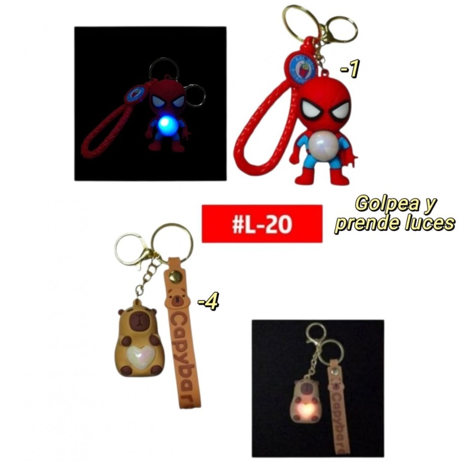 LLAVERO LUCES SPIDERMAN CAPYBARA #L-20