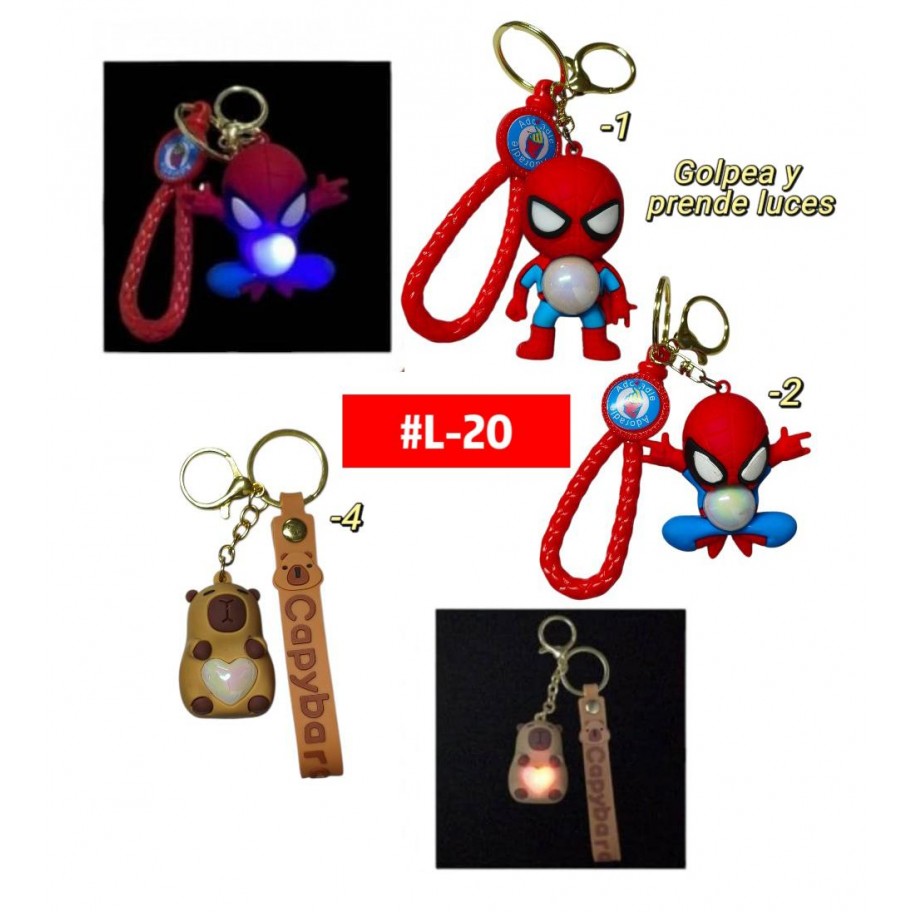 LLAVERO LUCES SPIDERMAN CAPYBARA #L-20