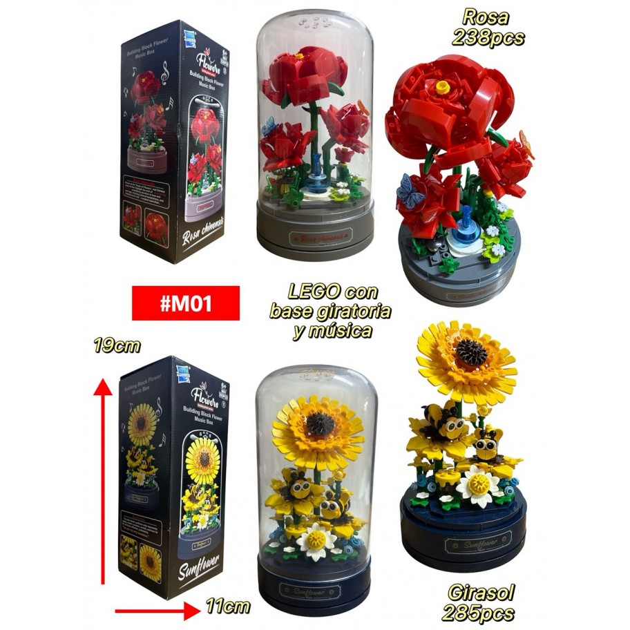 LEGO ROSA GIRASOL CON MUSICA #M01