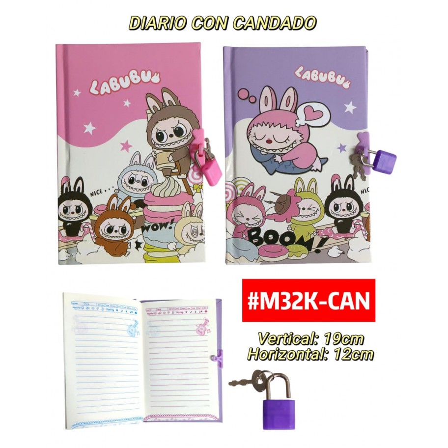 DIARIO CON CANDADO LABUBU #M32K-CAN