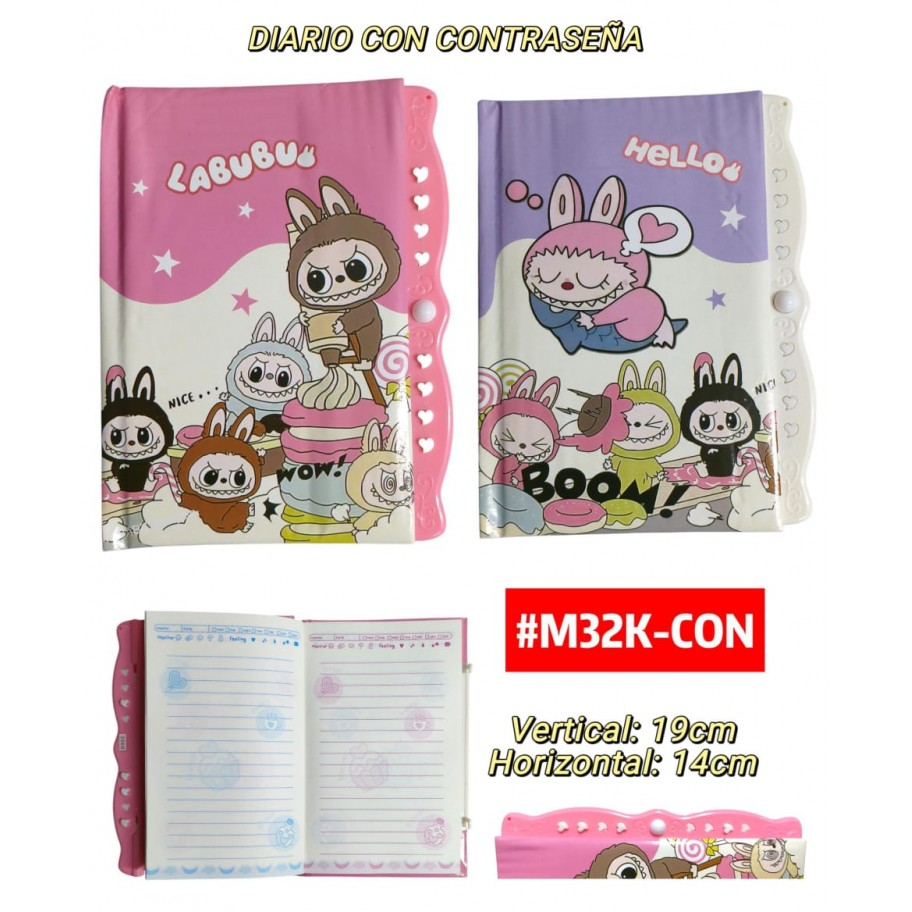 DIARIO CON CONTRASEÑA LABUBU #M32K-CON