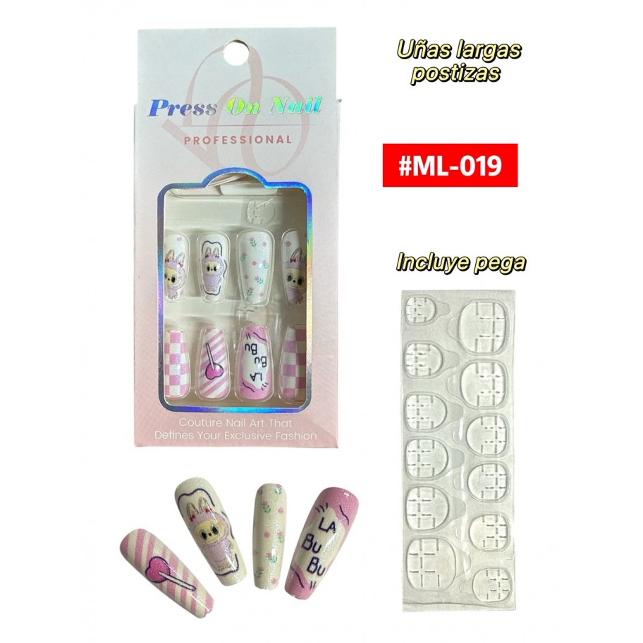 SET DE UÑAS LARGAS LABUBU #ML-019 PROMO