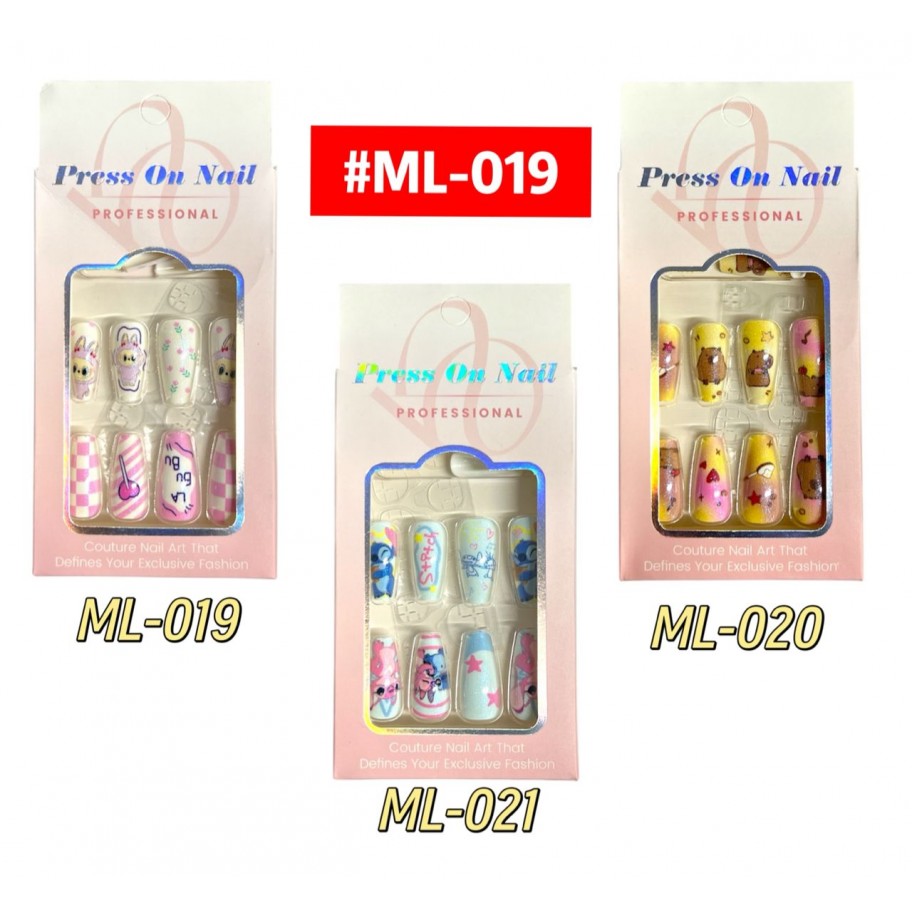 SET DE UÑAS LABUBU CAPYBARA STITCH #ML-019