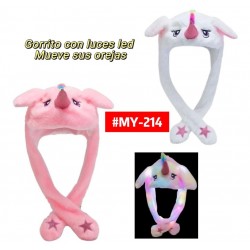 GORRITO UNICORNIO CON LUCES LED #MY-214 P.U