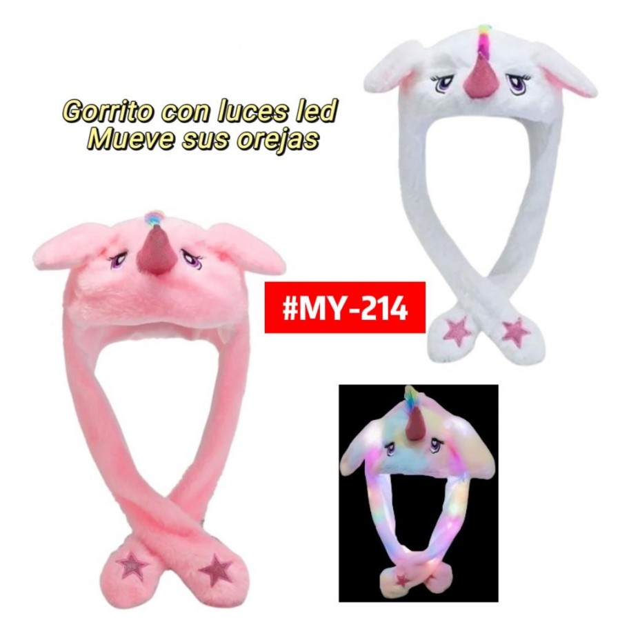 GORRITO UNICORNIO CON LUCES LED #MY-214 P.U