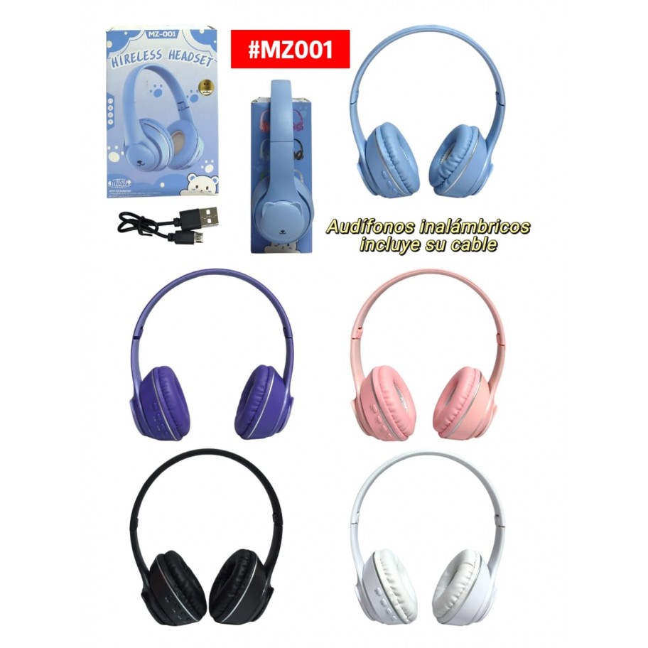 AUDIFONOS UNICOLOR GATO #MZ001