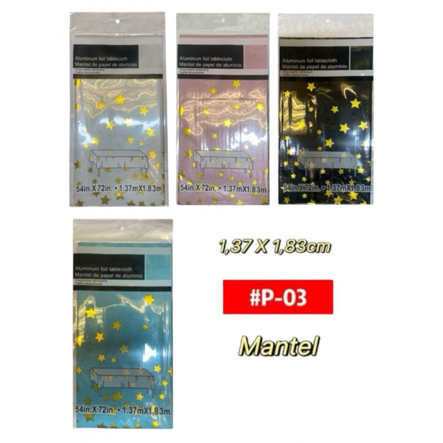 MANTEL ESTRELLAS METALIZADO #P-03