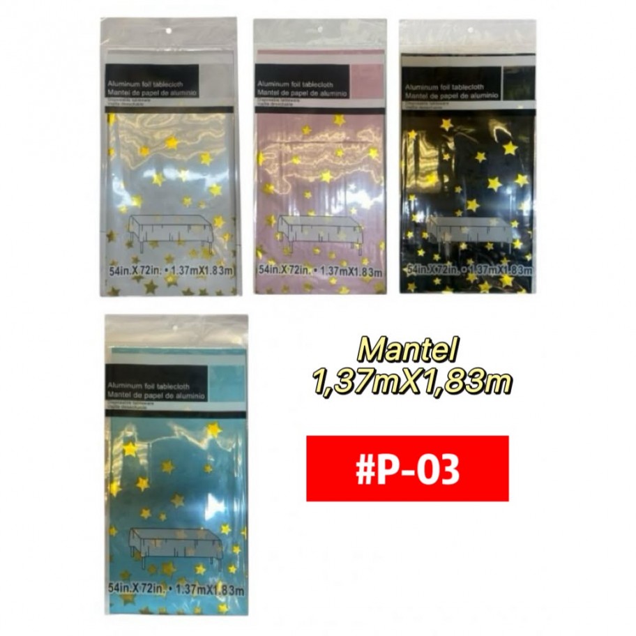 MANTEL ESTRELLAS METALIZADO #P-03