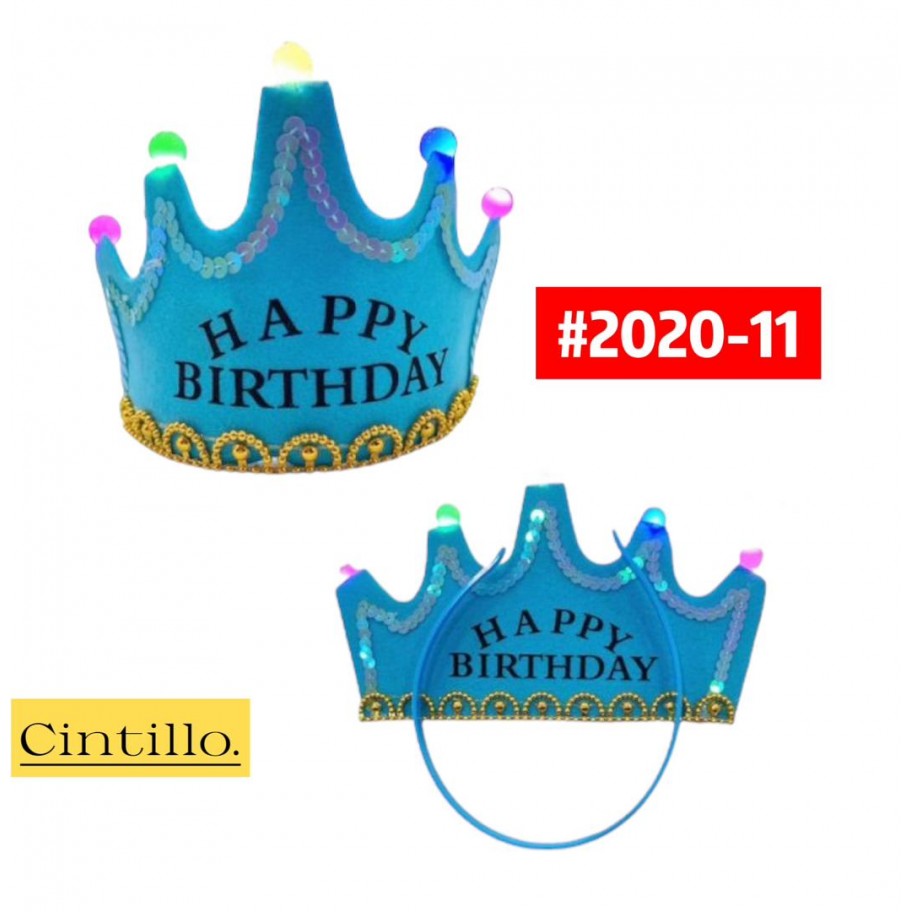 CORONA HAPPY BIRTHDAY CON LUCES LED #2020-11 PROMO