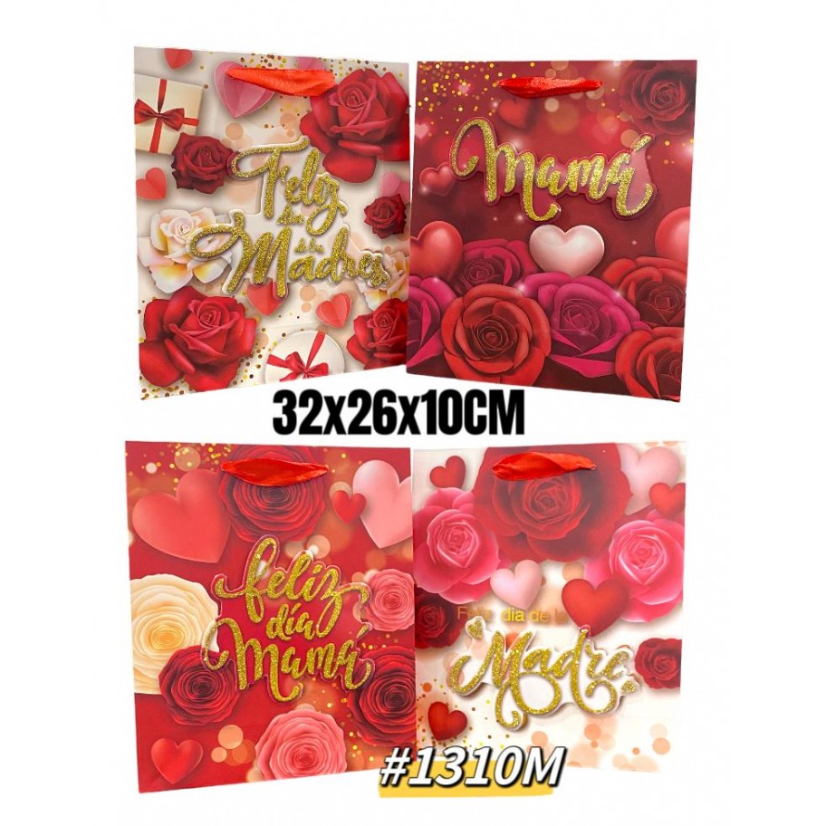 BOLSAS MEDIANAS DE REGALO FELIZ DIA DE LA MADRE 12uds #D1310M
