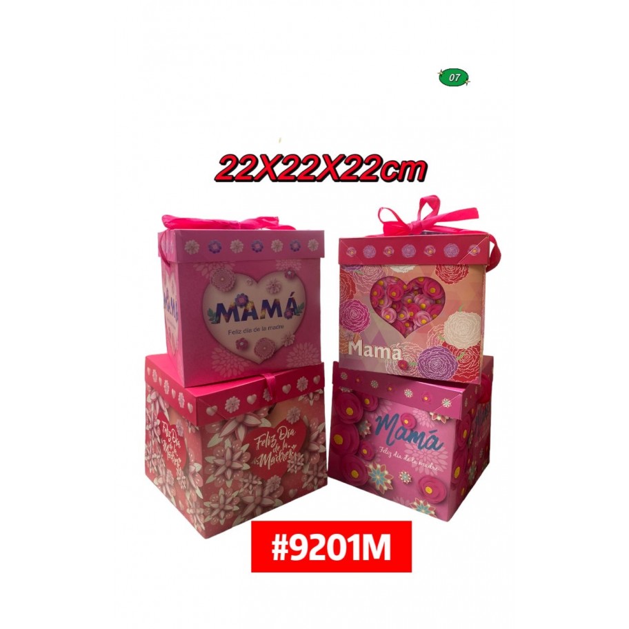 CAJAS MEDIANAS DE REGALO FELIZ DIA DE LA MADRE 12uds #D9201M