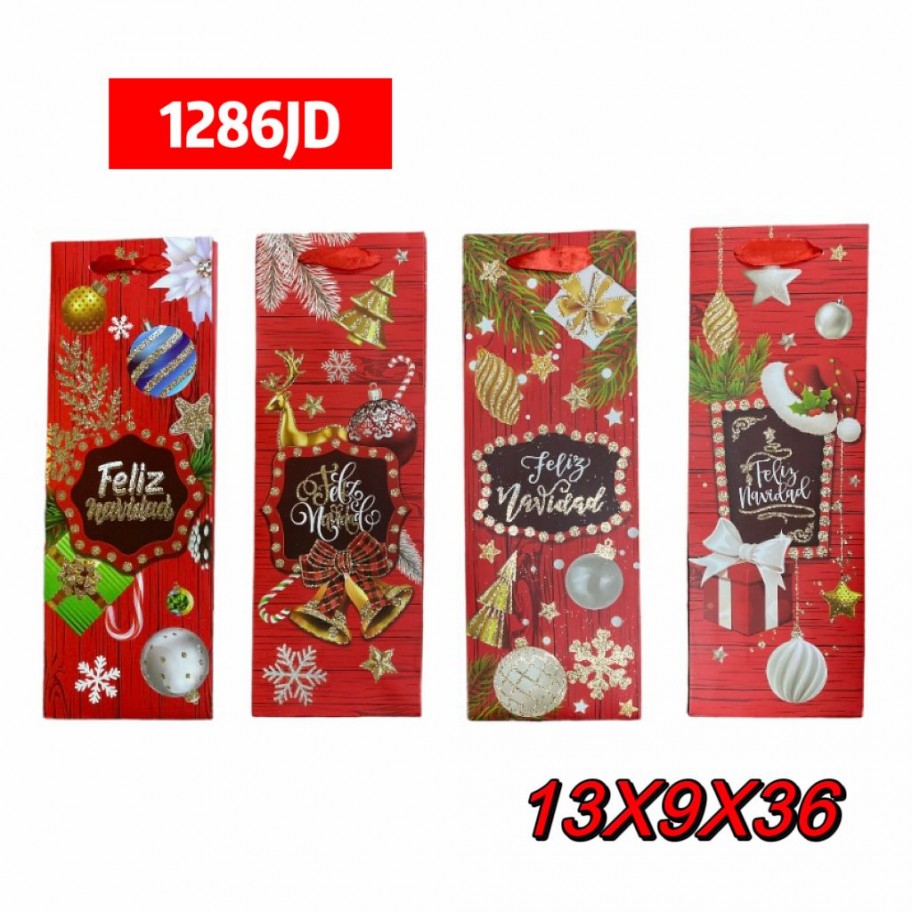 BOLSAS LARGAS DE REGALO NAVIDEÑA 12uds #D1286JD