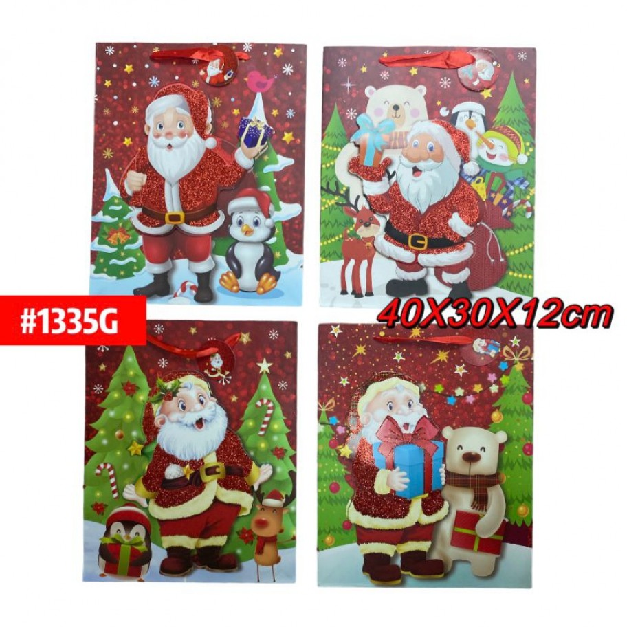 BOLSAS GRANDES DE REGALO NAVIDEÑA 12uds #D1335G