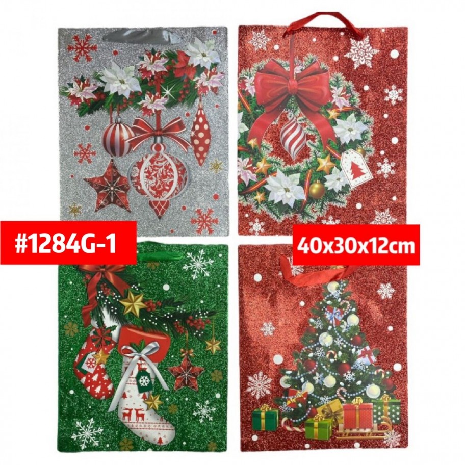 BOLSAS GRANDES DE REGALO NAVIDEÑA 12uds #D1284G-1