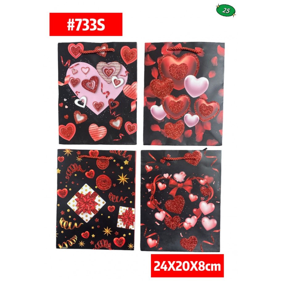 BOLSAS PEQUEÑAS DE REGALO CORAZONES 12uds #D733S