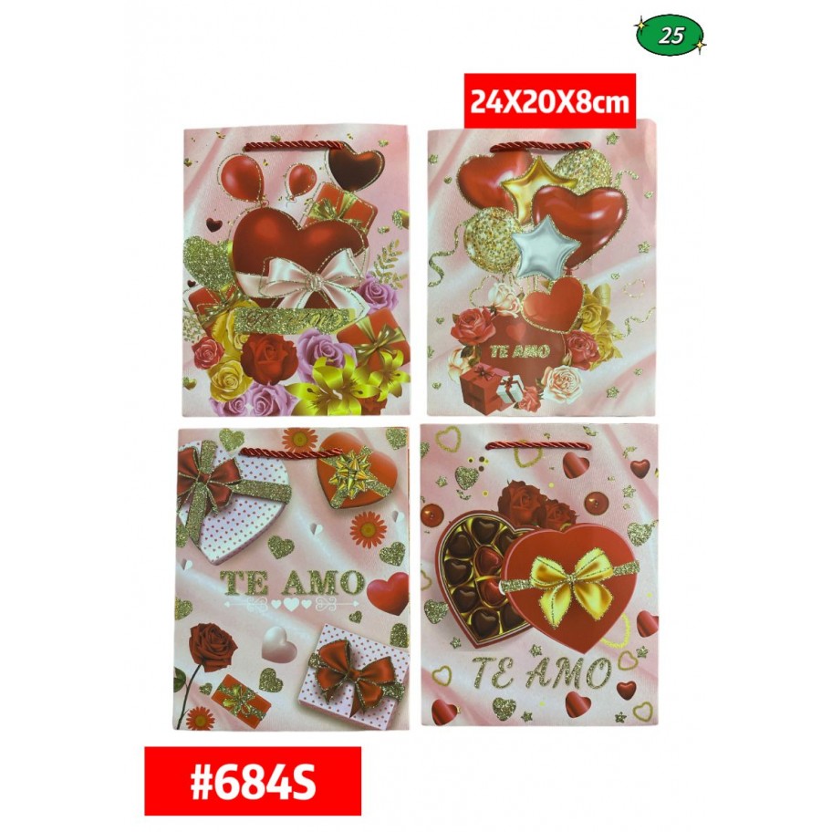 BOLSAS PEQUEÑAS DE REGALO TE AMO 12uds #D684S