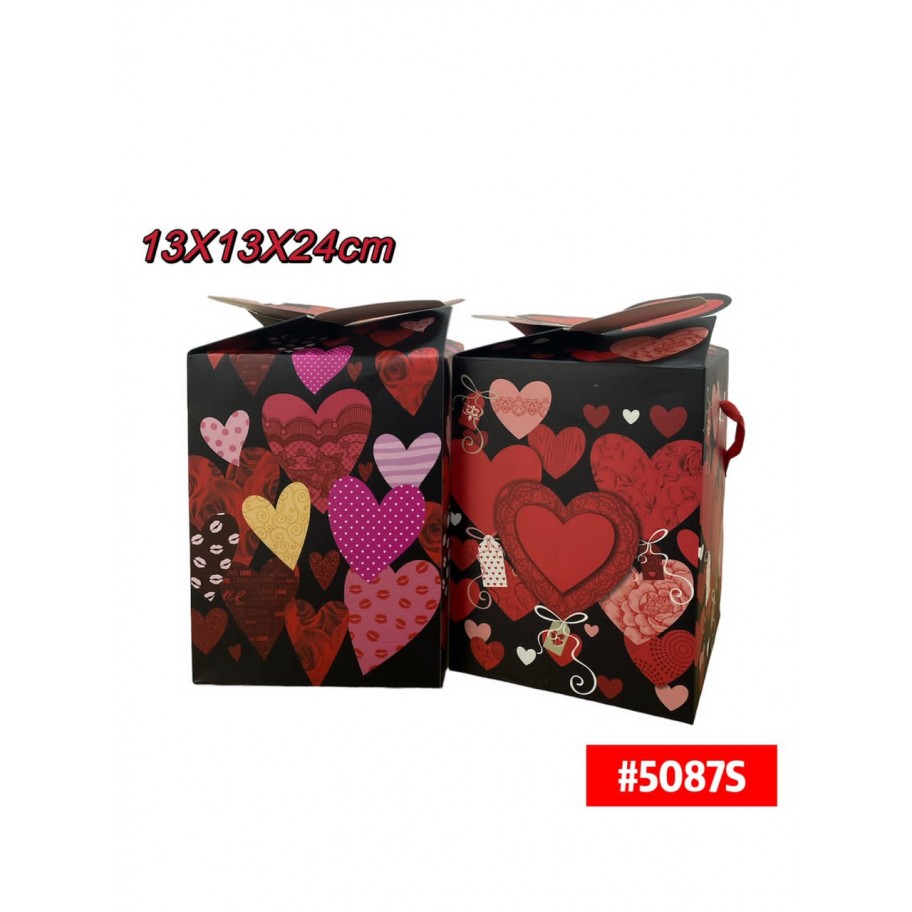 CAJAS PEQUEÑAS CRUZADAS DE REGALO CORAZONES 12uds #D5087S