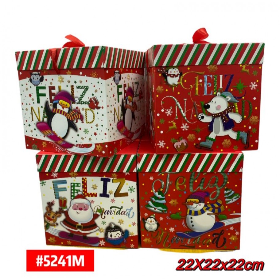 CAJAS MEDIANAS DE REGALO NAVIDEÑA 12uds #D5241M