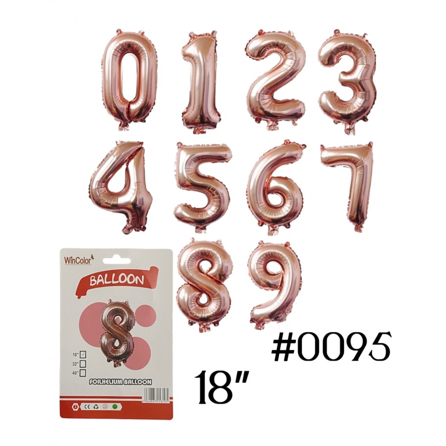 GLOBO FOIL 18" NUMERO ROSE GOLD #0095