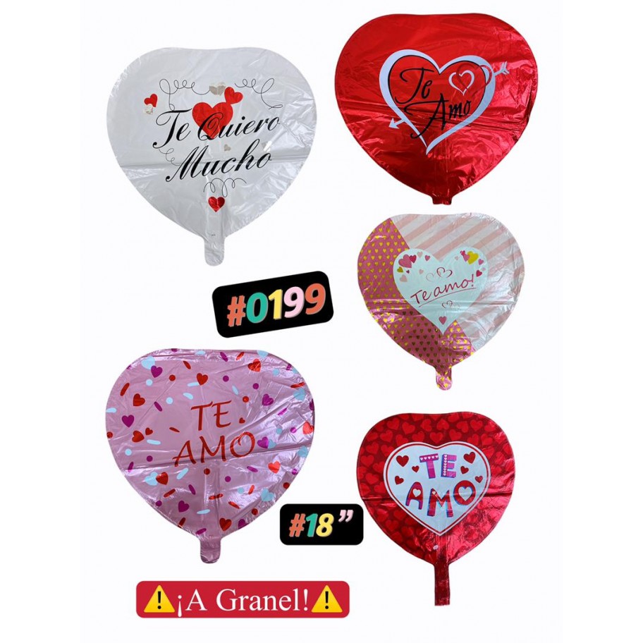 GLOBO CORAZON AMOR 18'' #0199 GRANEL 