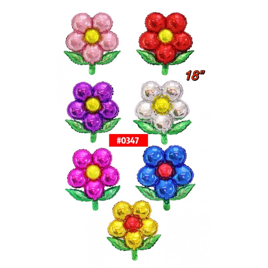 GLOBO FLOR CON HOJAS 18'' #0347 GRANEL 